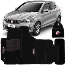 Jogo Tapete Automotivo Carpete Lixeira Fiat Argo 2017 à 2026 Soft Logo Bordado Preto 6 Peças Jogo Tapete Automotivo Carpete Lixeira Fiat Argo 2017 à 2026 Soft Logo Bordado Preto 6 Peças