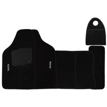 Jogo Tapete Automotivo Carpete + Lixeira Gol G5 2009 à 2012 Soft Logo Bordado Preto 6 Peças