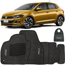 Jogo Tapete Automotivo Carpete + Lixeira Polo 2018 à 2025 Soft Logo Bordado Grafite 6 Pçs Jogo Tapete Automotivo Carpete + Lixeira Polo 2018 à 2025 Soft Logo Bordado Grafite 6 Pçs