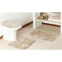 Jogo Tapete Banheiro 3 Peças Classic Perola - Tapetes Oasis