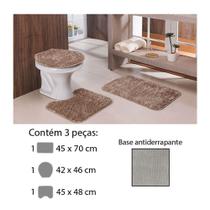 Jogo Tapete Banheiro 3 Peças Classic Trigo