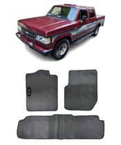 Jogo Tapete Borracha PVC Chevrolet D20 Cabine Dupla 1985 a 1996 Com Logo Bordado-800.312