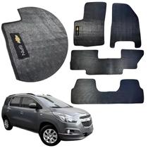 Jogo Tapete Borracha PVC Com Logo Bordado Chevrolet Spin 2012 a 2020 7 Lugares 800.322