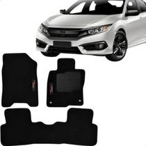 Jogo Tapete Carpete Automotivo 3 Peças Civic G10 2017 2018 2019 2020 2021 2022 20223 2024 2025 2026