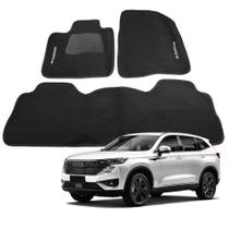 Jogo Tapete Carpete Automotivo para Haval H6 2023 a 2025 Preto 3 Peças