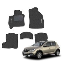 Jogo Tapete Carpete Automotivo para Sandero Stepway 2015 a 2020 Grafite 5 Peças