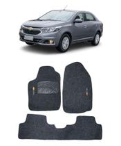Jogo Tapete Carpete Chevrolet Cobalt 2019 a 2021 Com Logo Bordado Grafite-300.357GRF