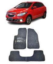 Jogo Tapete Carpete Chevrolet Onix 2012 a 2019 Com Logo Bordado Grafite-300.337GRF