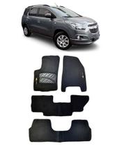 Jogo Tapete Carpete Chevrolet Spin 2012 a 2020 Com Logo Bordado Preto-300.336PTO