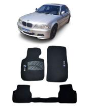 Jogo Tapete Carpete com BMW 330I 1998 a 2004 Com Logo Bordado Preto-500.650PTO