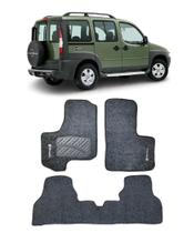 Jogo Tapete Carpete Fiat Doblo Adventure 2005 a 2014 Com Logo Bordado Grafite-400.312GRF