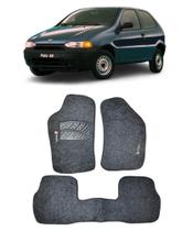 Jogo Tapete Carpete Fiat Palio 1997 a 2012 Com Logo Bordado Grafite-400.305GRF