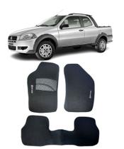 Jogo Tapete Carpete Fiat Strada Cabine Dupla 2002 a 2011 com Logo Bordado Preto- 400.314PTO Jogo Tapete Carpete Fiat Strada Cabine Dupla 2002 a 2011 com Logo Bordado Preto- 400.314PTO