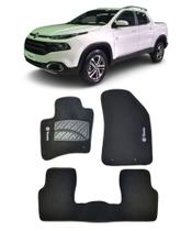 Jogo Tapete Carpete Fiat Toro 2016 a 2020 com Logo Bordado Preto-400.331PTO Jogo Tapete Carpete Fiat Toro 2016 a 2020 com Logo Bordado Preto-400.331PTO
