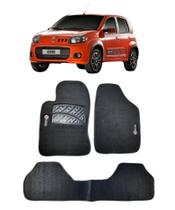 Jogo Tapete Carpete Fiat Uno (Novo) 2010 a 2014 Com Logo Bordado Preto-400.302PTO Jogo Tapete Carpete Fiat Uno (Novo) 2010 a 2014 Com Logo Bordado Preto-400.302PTO