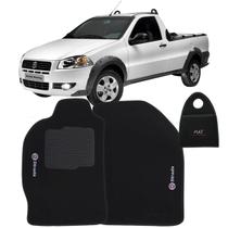 Jogo Tapete Carpete + Lixeira Fiat Strada Cab. Simples 2007 à 2012 Soft Logo Bordado Preto 3 Peças Jogo Tapete Carpete + Lixeira Fiat Strada Cab. Simples 2007 à 2012 Soft Logo Bordado Preto 3 Peças