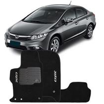 Jogo Tapete Carpete Mult Aplic. New Civic 07 13 3Pçs Preto - Ecotap