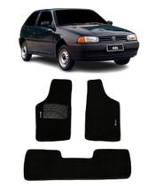 Jogo Tapete Carpete Volkswagen Gol G2 G3 G4 1996 a 2007 Com Logo Bordado Preto-100.311PTO