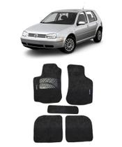 Jogo Tapete Carpete Volkswagen Golf mk4 1997 a 2006 Com Logo Bordado Preto-100.322PTO