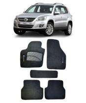 Jogo Tapete Carpete Volkswagen Tiguan 2007 a 2015 Com Logo Bordado Preto-100.302PTO