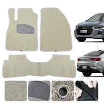 Jogo Tapete Carro Novo Onix Plus 2020 a 2023 Ilhós Cor Bege Capacho Vinil 12mm Espessura 3 pçs