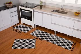 Jogo Tapete Cozinha 03 peças Algodão Jogo Tapete Cozinha 03 peças Algodão