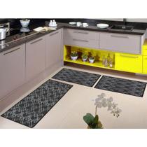 Jogo Tapete Cozinha 1,50 m Kit 3 Peças Antiderrapante HTK-17 - Lancer Jogo Tapete Cozinha 1,50 m Kit 3 Peças Antiderrapante HTK-17 - Lancer