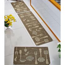 Jogo Tapete Cozinha 1,50 m Kit 3 Peças Antiderrapante KS-67 - Lancer Jogo Tapete Cozinha 1,50 m Kit 3 Peças Antiderrapante KS-67 - Lancer