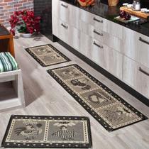 Jogo Tapete Cozinha 1,50 m Kit 3 Peças Antiderrapante KS-69 - Lancer Jogo Tapete Cozinha 1,50 m Kit 3 Peças Antiderrapante KS-69 - Lancer