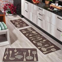 Jogo Tapete Cozinha 1,50 m Kit 3 Peças Antiderrapante KS-72 - Lancer Jogo Tapete Cozinha 1,50 m Kit 3 Peças Antiderrapante KS-72 - Lancer