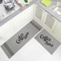 Jogo Tapete Cozinha Areia Algodão Antiderrapante 3 Peças Coffee