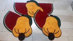 Jogo tapete cozinha frufru 03 pçs