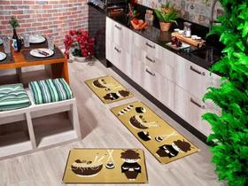 Jogo Tapete Cozinha Kit 3 Peças Antiderrapante Lancer Japonesa Jogo Tapete Cozinha Kit 3 Peças Antiderrapante Lancer Japonesa