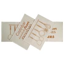 Jogo Tapete Cozinha Natural Algodão Antiderrapante 3 Peças Felizes Marrom Jogo Tapete Cozinha Natural Algodão Antiderrapante 3 Peças Felizes Marrom