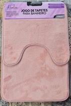 Jogo Tapete de Banheiro 2 peças Realce Rio Home rosa Jogo Tapete de Banheiro 2 peças Realce Rio Home rosa