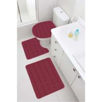 Jogo Tapete De Banheiro 3 Peças Merlot Cristal Jolitex Jogo Tapete De Banheiro 3 Peças Merlot Cristal Jolitex
