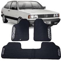 Jogo tapete emborrachado 3 peças volkswagen voyage gi g1 quadrado traseiro inteiriço 83 84 85 86 87