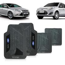 Jogo Tapete Mix Pvc Carpete F1000 F4000 Ford Logo Bordado