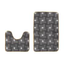 Jogo Tapete Multiuso Antiderrapante Banheiro 2 Peça Box Vaso Lavanderia Pia Escritório Casa Banheira