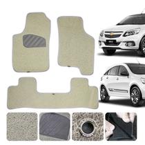 Jogo Tapete Para Agile 2009 10 a 17 2016 Traseiro inteiriço Capacho Cor Bege Luxo Linha Robusta