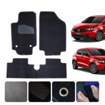 Jogo Tapete Para Fiat Argo 2017 a 2026 Traseiro inteiriço Carpete Preto Luxo Linha Conforto 3 pçs
