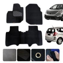 Jogo Tapete Para Honda Fit LX 2009 a 2014 Traseiro inteiriço Carpete Preto Luxo Linha Conforto Jogo Tapete Para Honda Fit LX 2009 a 2014 Traseiro inteiriço Carpete Preto Luxo Linha Conforto