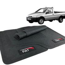 Jogo Tapete Strada 1996 a 2006 Borracha com Logo Fiat Jogo Tapete Strada 1996 a 2006 Borracha com Logo Fiat