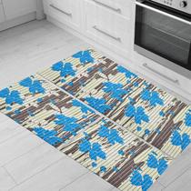 Jogo Tapetes Passadeira Cozinha Kit 3 Peças Pia Bancada Corredor Antiderrapante Impermeavel