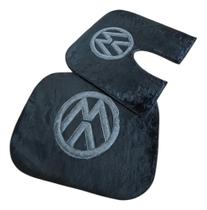 Jogo Tapetinho Universal Volkswagen Preto com a Logo Cinza