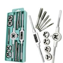 Jogo Tarracha Cossinete Macho Femea Kit 12 Peças Pente Abre Rosca Aco Madeira Aluminio