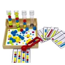Jogo Terapêutico Sequência De Pompons- Em Madeira