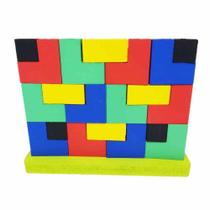 Jogo Tetris Coluna Blocos Encaixe Madeira Marcio Artesanatos