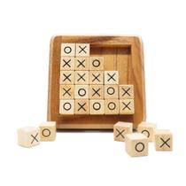 Jogo Tic Tac Toe BSIRI Pushing Me Wooden para decoração de fazenda
