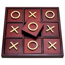 Jogo Tic Tac Toe Juvale Wooden 24x24cm para adultos e familiares